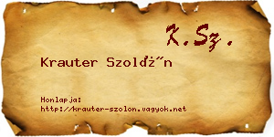 Krauter Szolón névjegykártya